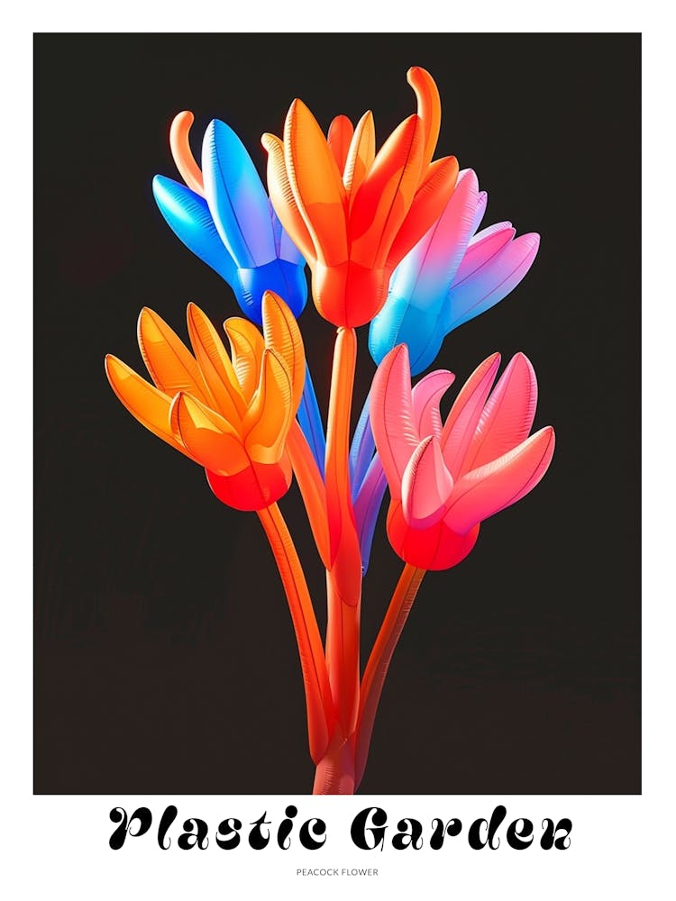 Bright Inflatable Flowers Poster Peacock Flower 1