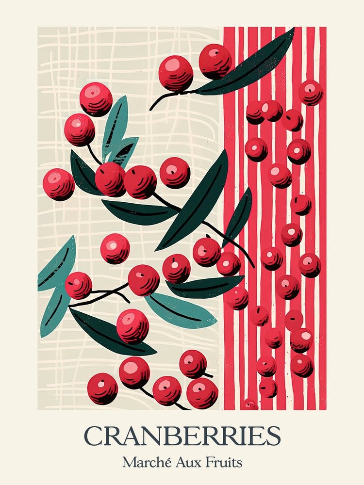 Marche Aux Fruits Cranberries Fruit Summer Illustration 4