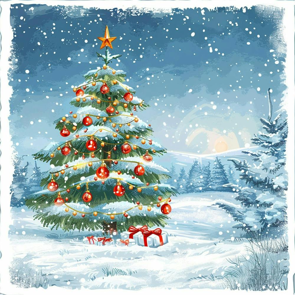 Weihnachtsbaum im Schnee 2