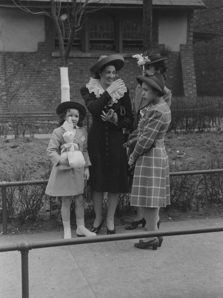 Group Of People Talking In Front Of Church, South Side Of Chicago, Illinois By Russell Lee