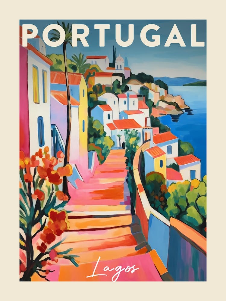 Lagos Portugal 3 Fauvist Painting  Travel Poster