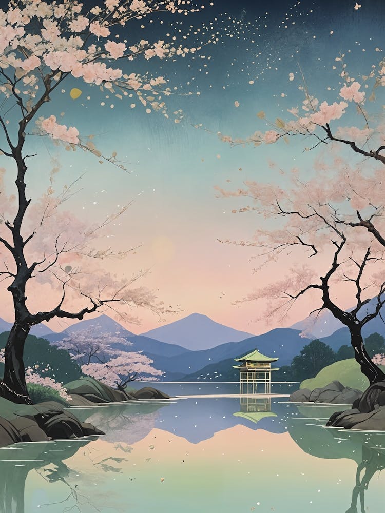 Cherry Blossoms By The Lake no2