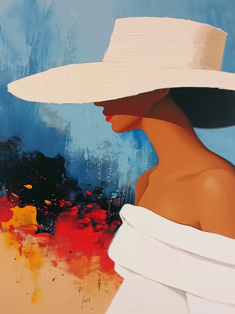 Woman In A White Hat