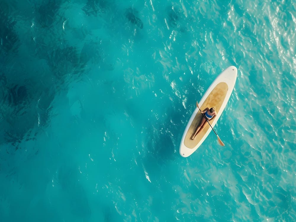 Aerial View Of A Paddle Board