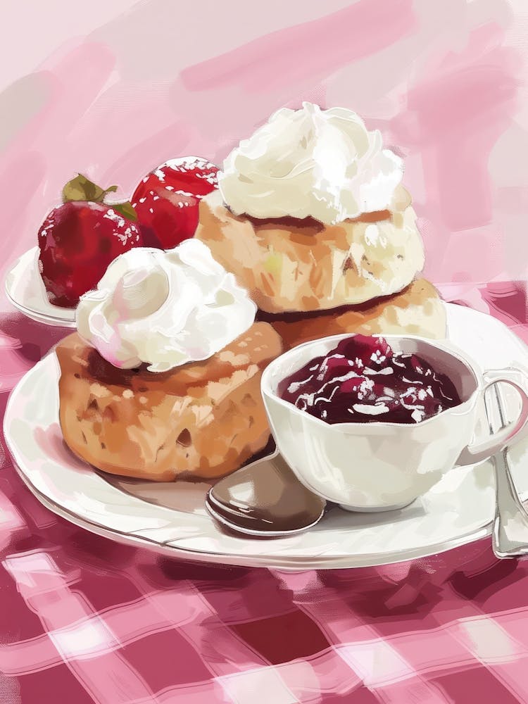 Pink Breakfast Food Scones 4