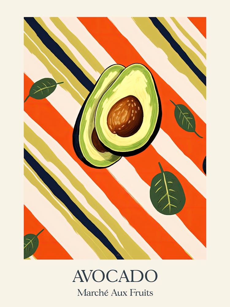Marche Aux Fruits Avocat - Fruit - Illustration Estivale 1