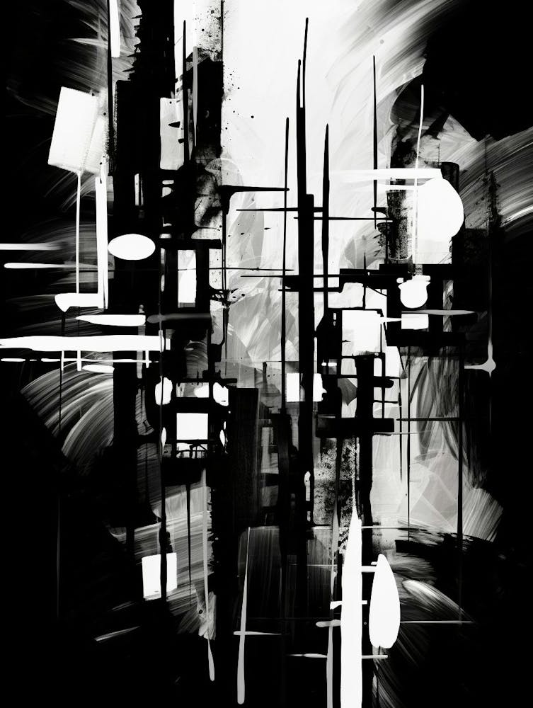 Urban Pulse Abstract Black And White 1