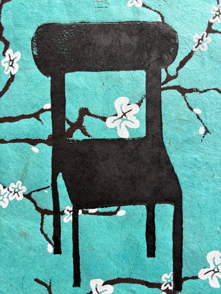 Chair With Cherry Blossoms