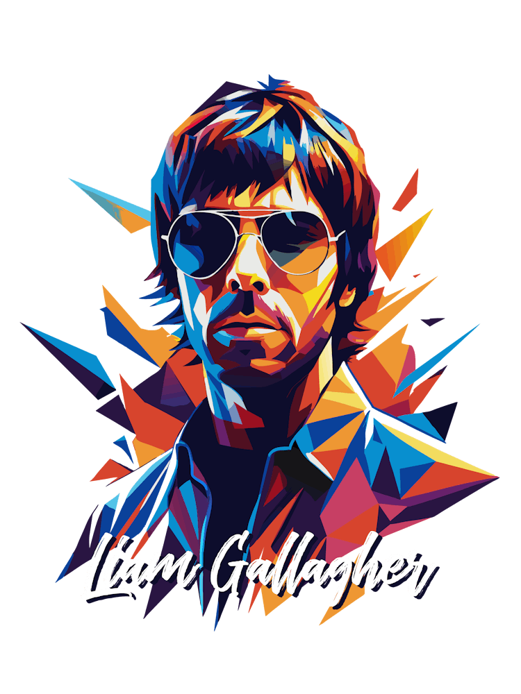 Oasis Liam Gallagher 02 Portrait Music Icon Style WPAP Pop Art