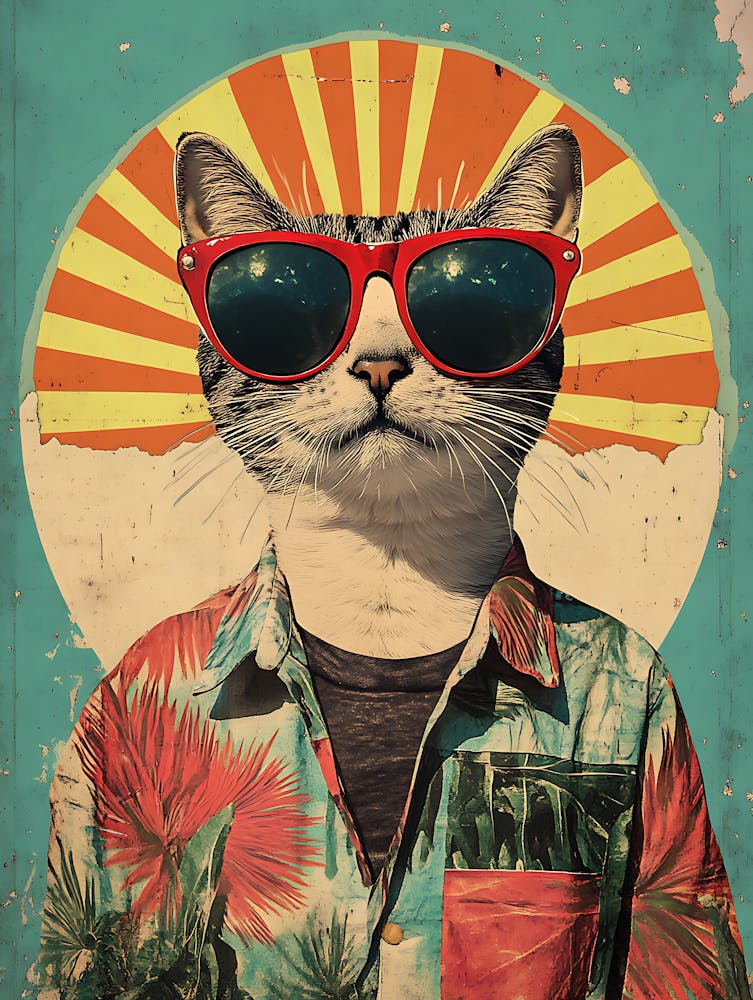 Vintage Retro Poster Cool Cat 23