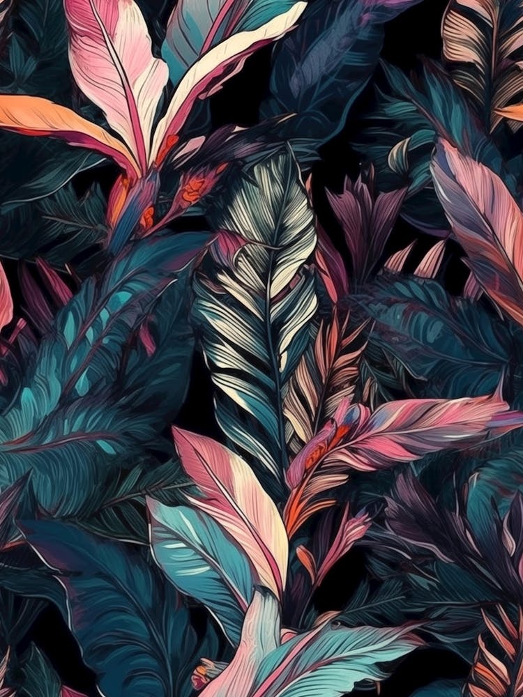 Tropical Leaves Seamless Pattern