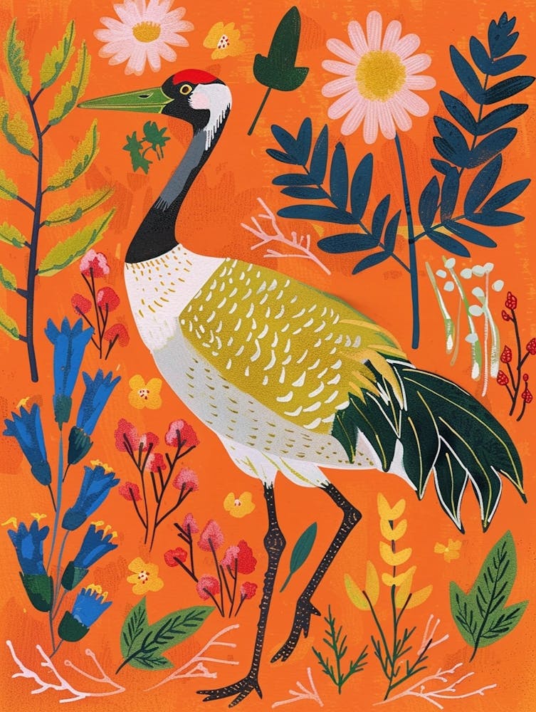 Spring Birds Crane 1