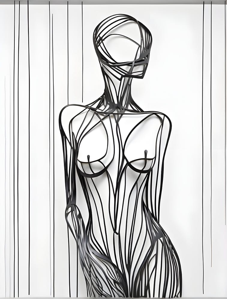 Wire Sculpture Of A Woman
