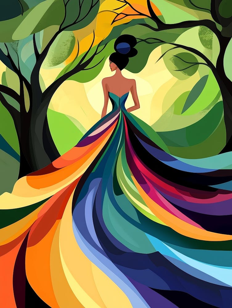 Femme Colorée Dans La Forêt