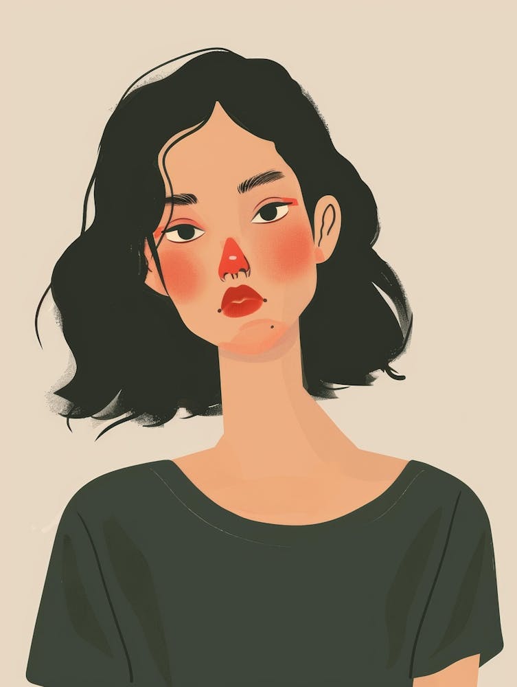 Illustration Of A Girl With Freckles 1