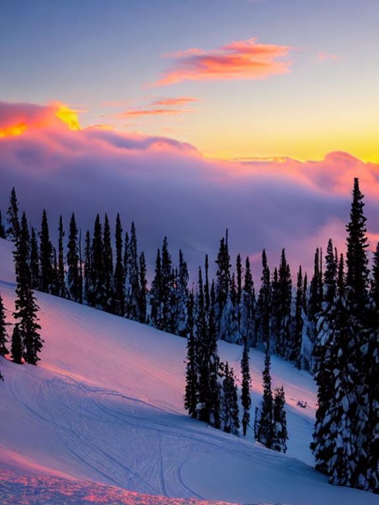 Breckenridge, Usa Sunrise Skiing Poster