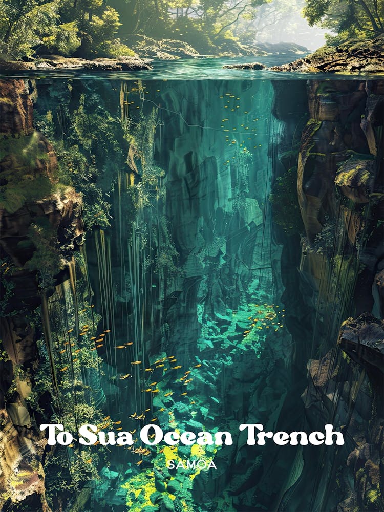 To Sua Ocean Trench Tourist Destination Travel Art