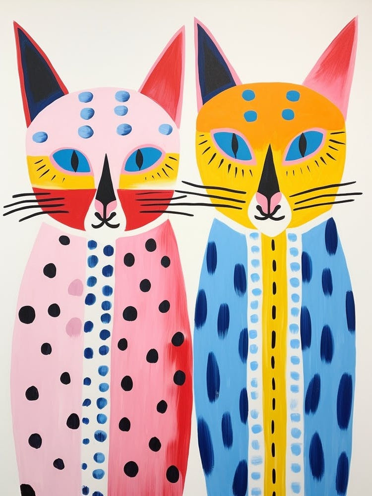 Colourful Kids Animal Art Bobcat