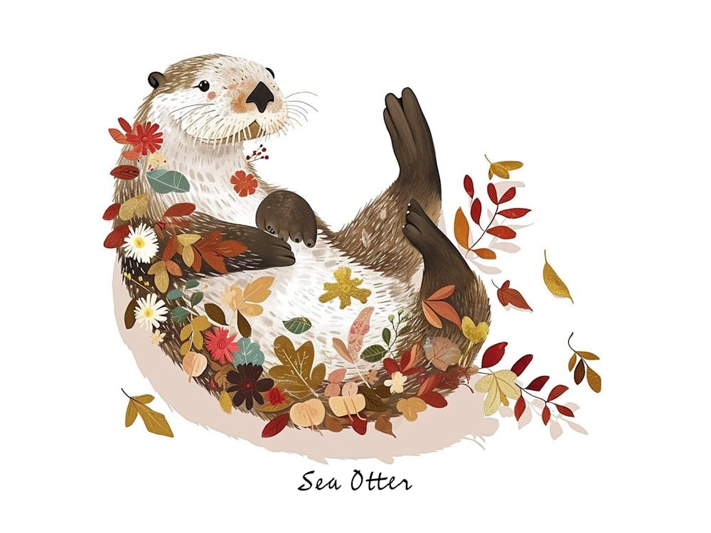 Little Floral Sea Otter 2 Poster