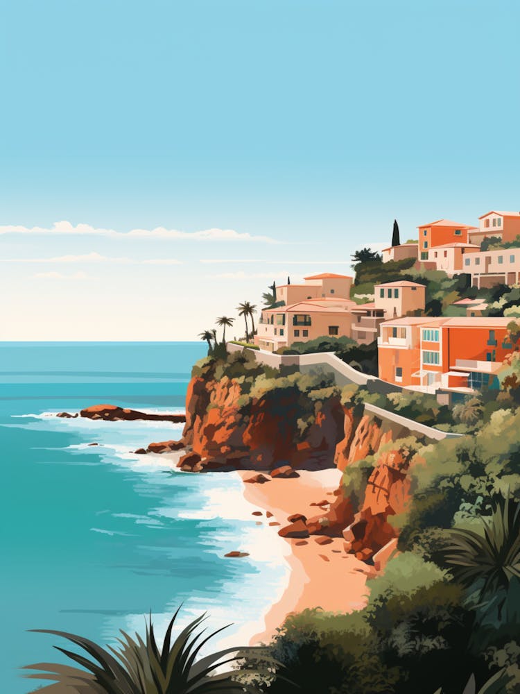 Sorrento Back Beach Australia Mediterranean Style Illustration 2