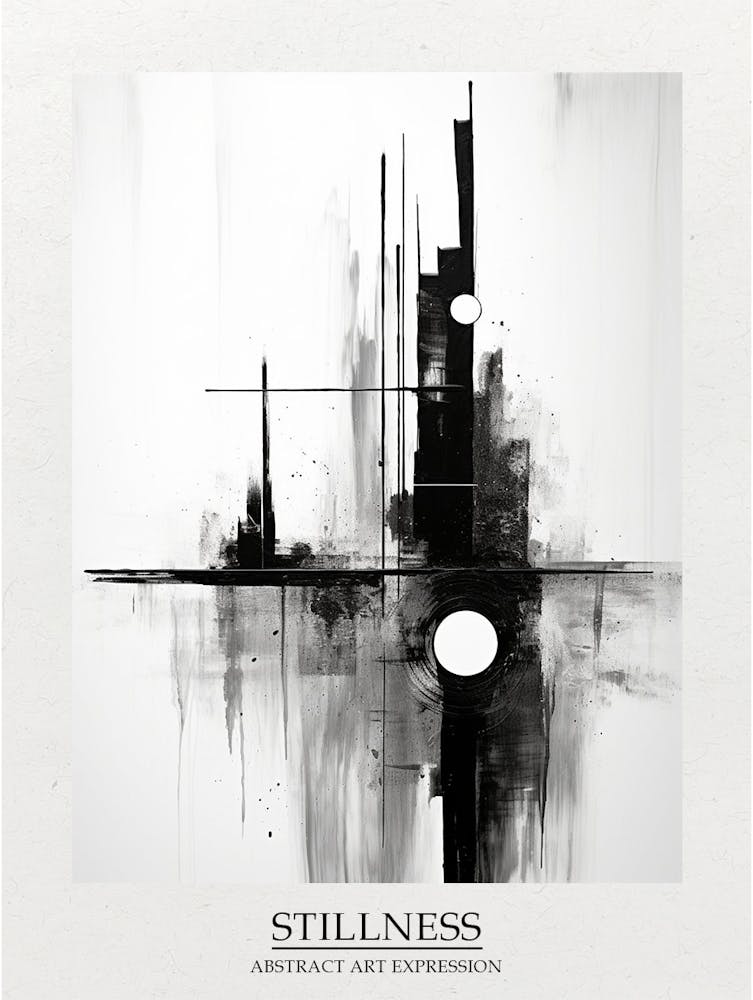Stillness Abstract Black And White 3 Poster