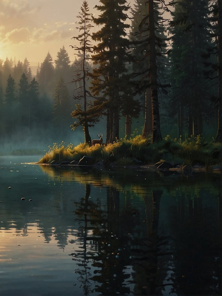 Beautiful Sunrise with the Serenity of the Forest