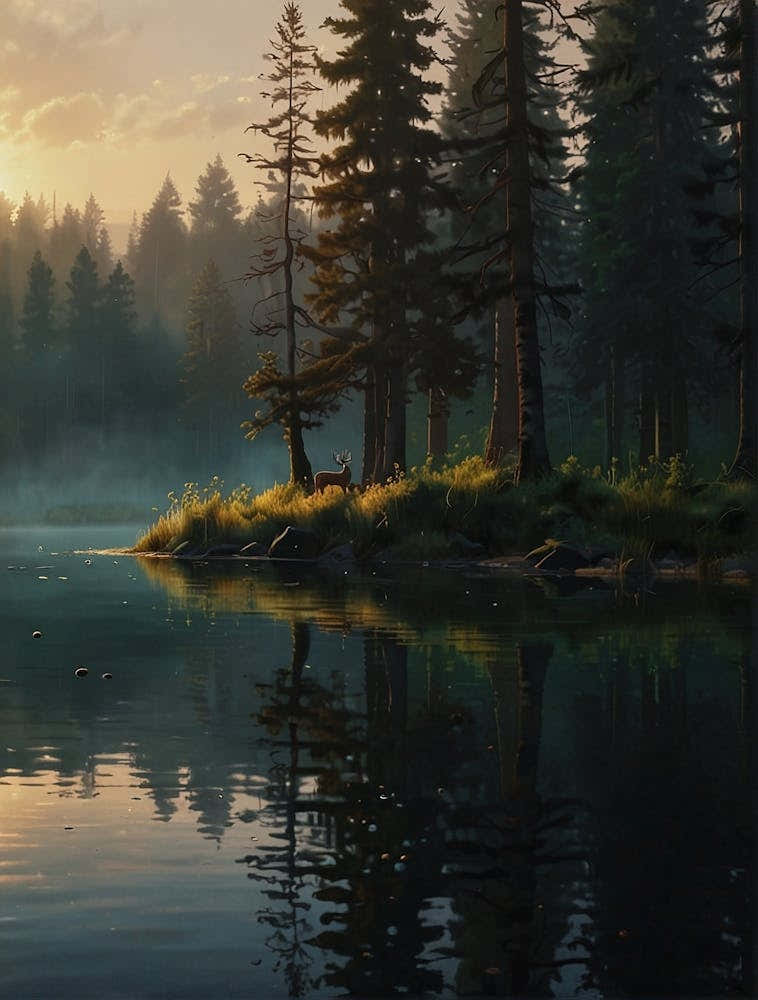 Beautiful Sunrise with the Serenity of the Forest