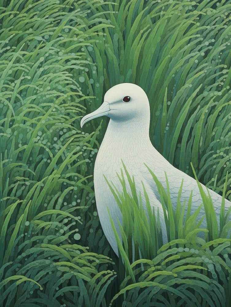 Peinture d'oiseau inspirée d'Ohara Koson Albatros 1