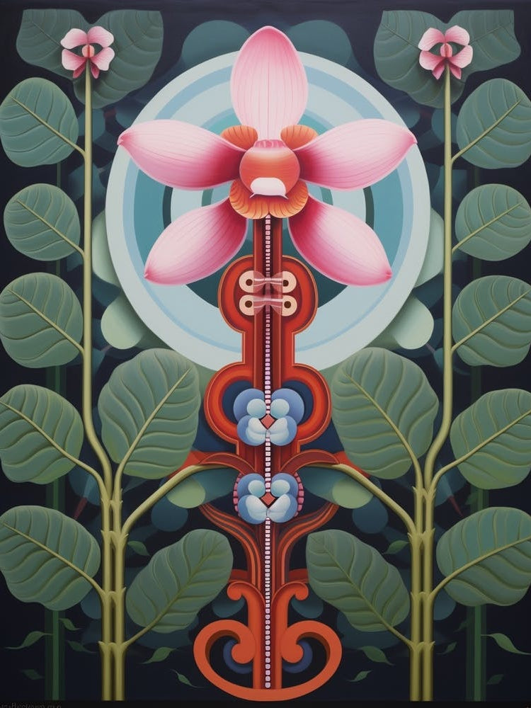 Flower Motif Painting Orchid 2