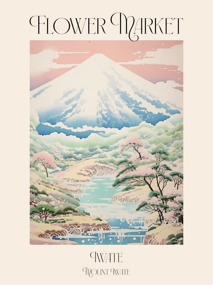 Flower Market Mount Iwate In Iwate, Japanese Landscape 3 Poster
