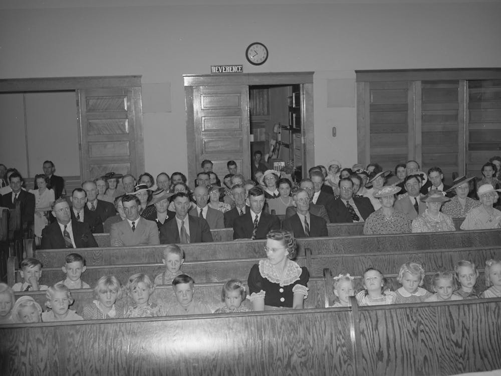 Part Of Congregation Of Latter Day Saints Church, Mendon, Utah By Russell Lee