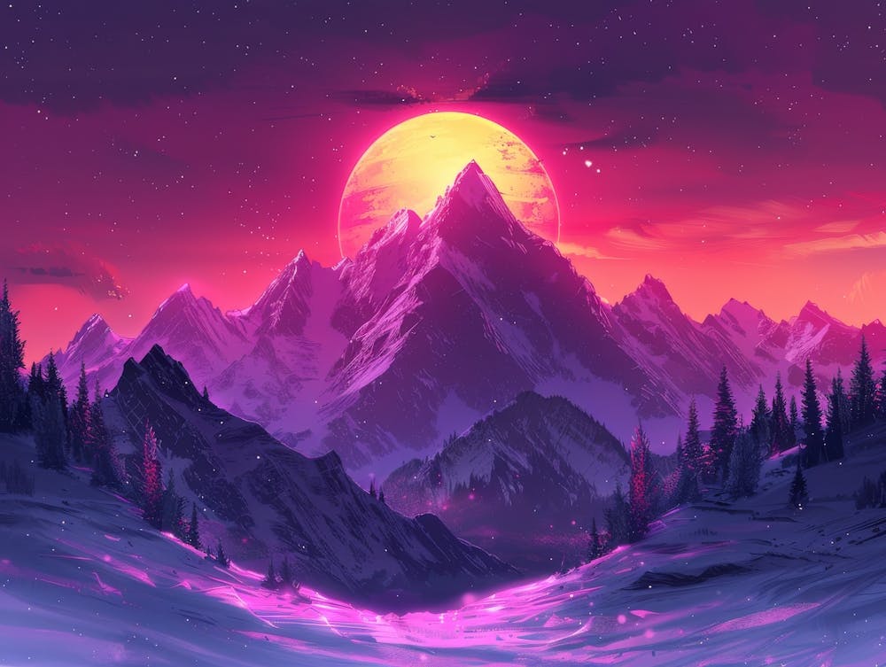 Purple Mountain Landscape