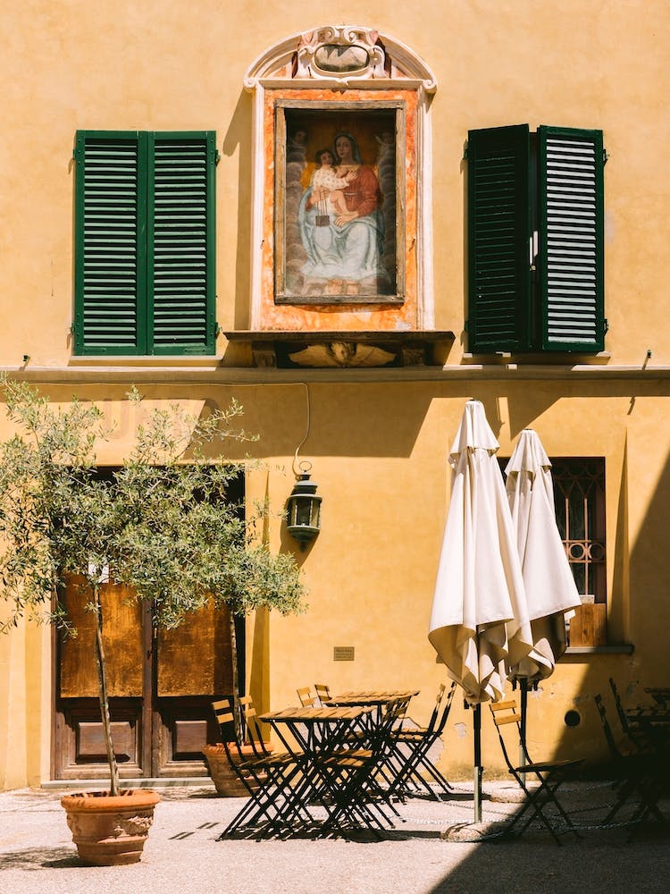 Yellow Cafe In Italy