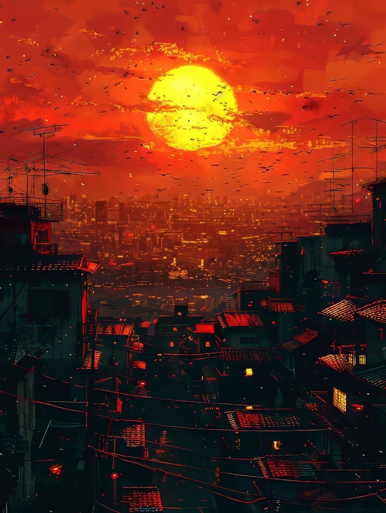 Sunset Over A City 4