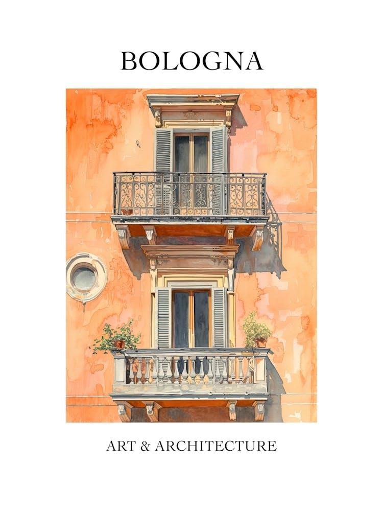 Bologna Travel And Architecture Poster 2