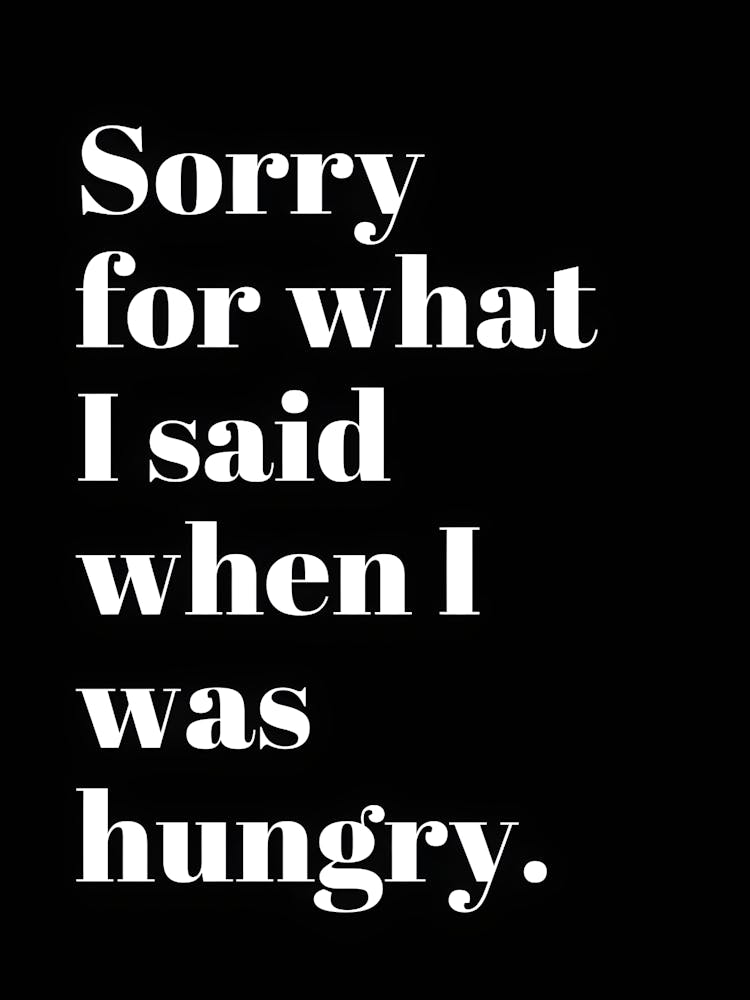 Sorry For What I Said When I Was Hungry 1