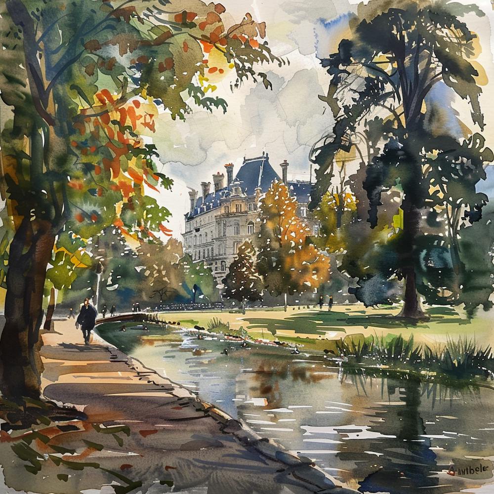 Vondelpark Amsterdam Series. Water Colour 3