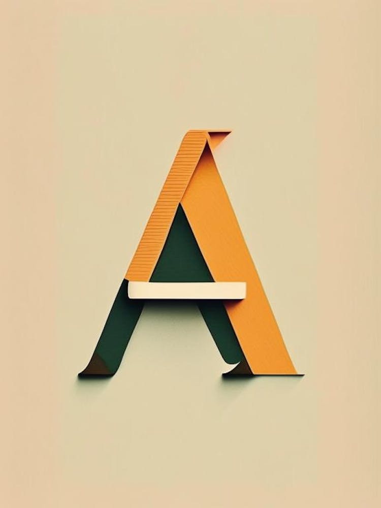 A  Letter, Alphabet Retro Minimal 1