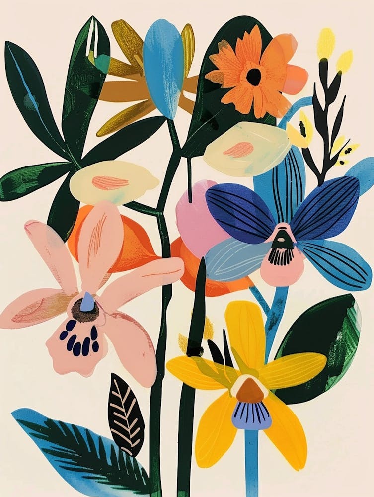 Painted Florals Orchid 2