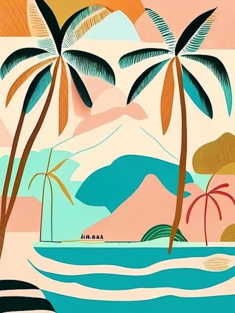 Bora Bora French Polynesia Muted Pastel Tropical Destination