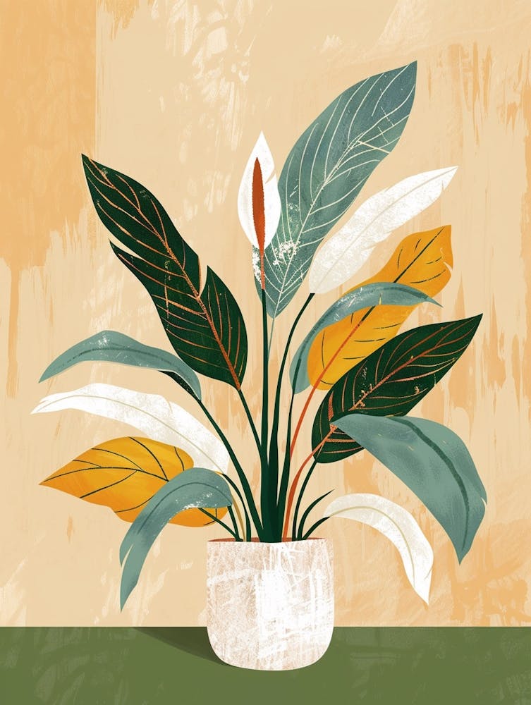 Prayer Plant Minimalist Illustration 5