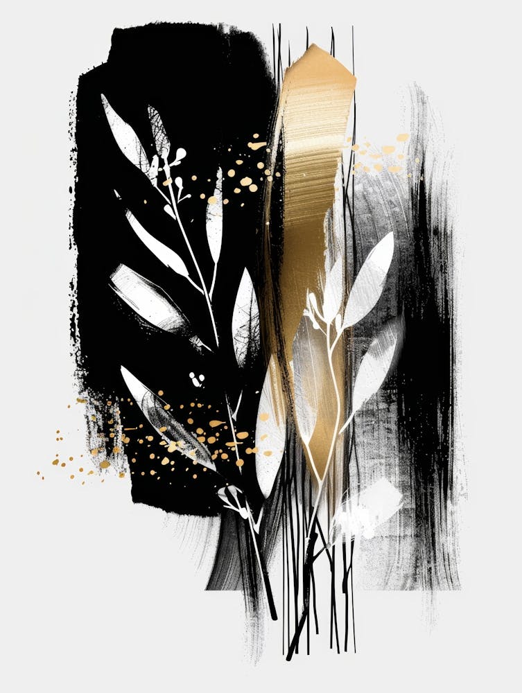 Abstract Black And Gold Painting 18