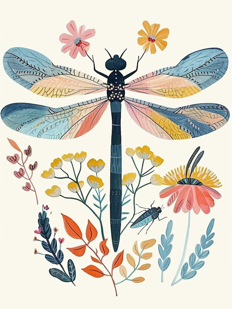 Colourful Insect Illustration Damselfly 10