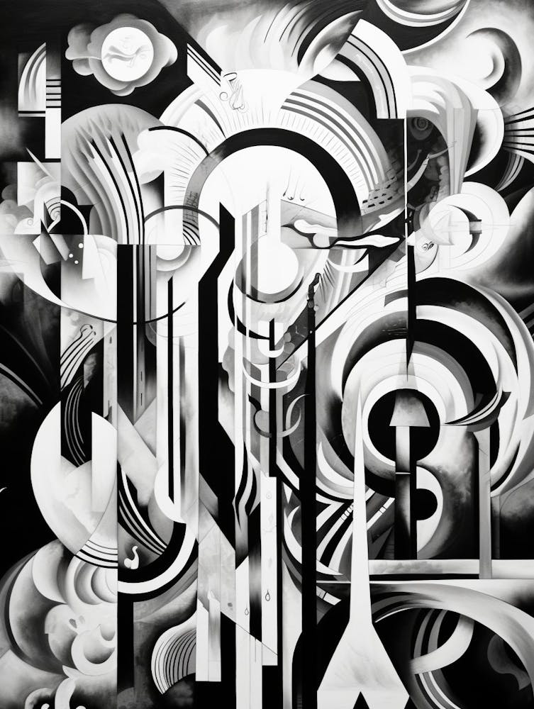 Transformation Abstract Black And White 11