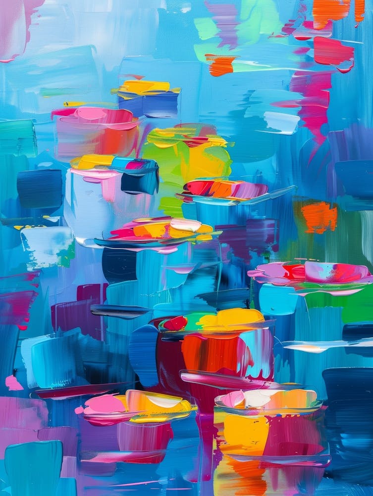 Abstract Of Colorful Pots