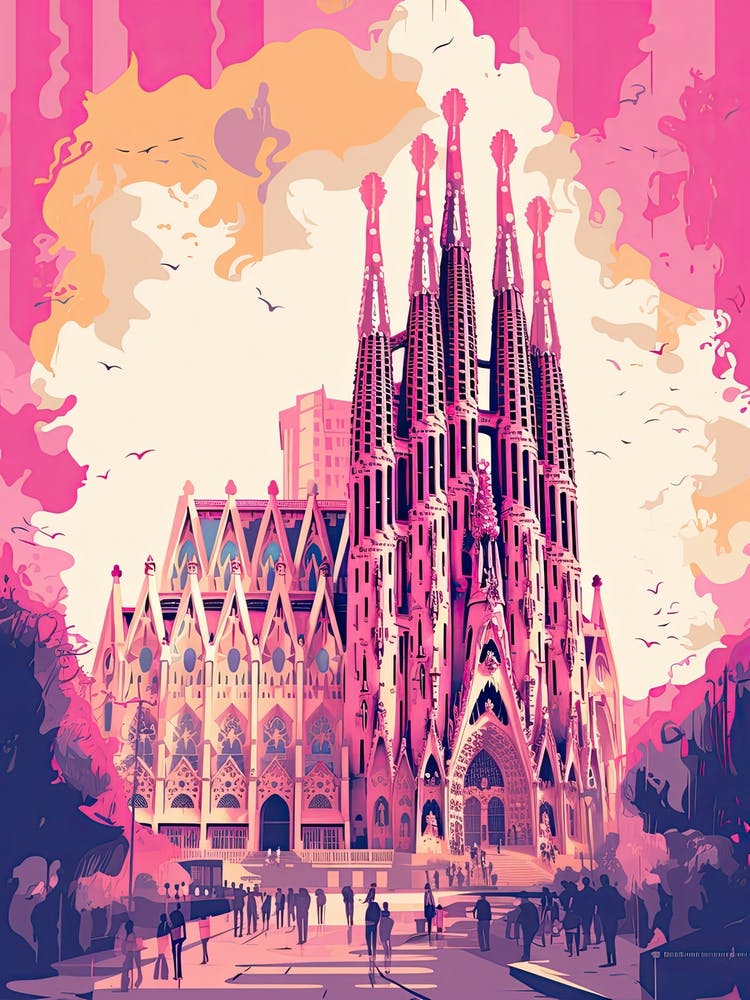 Barcelona In Risograph Style 1
