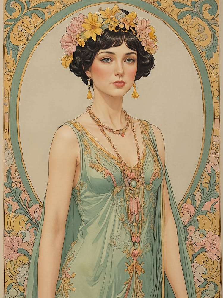 Vintage Lady In Green