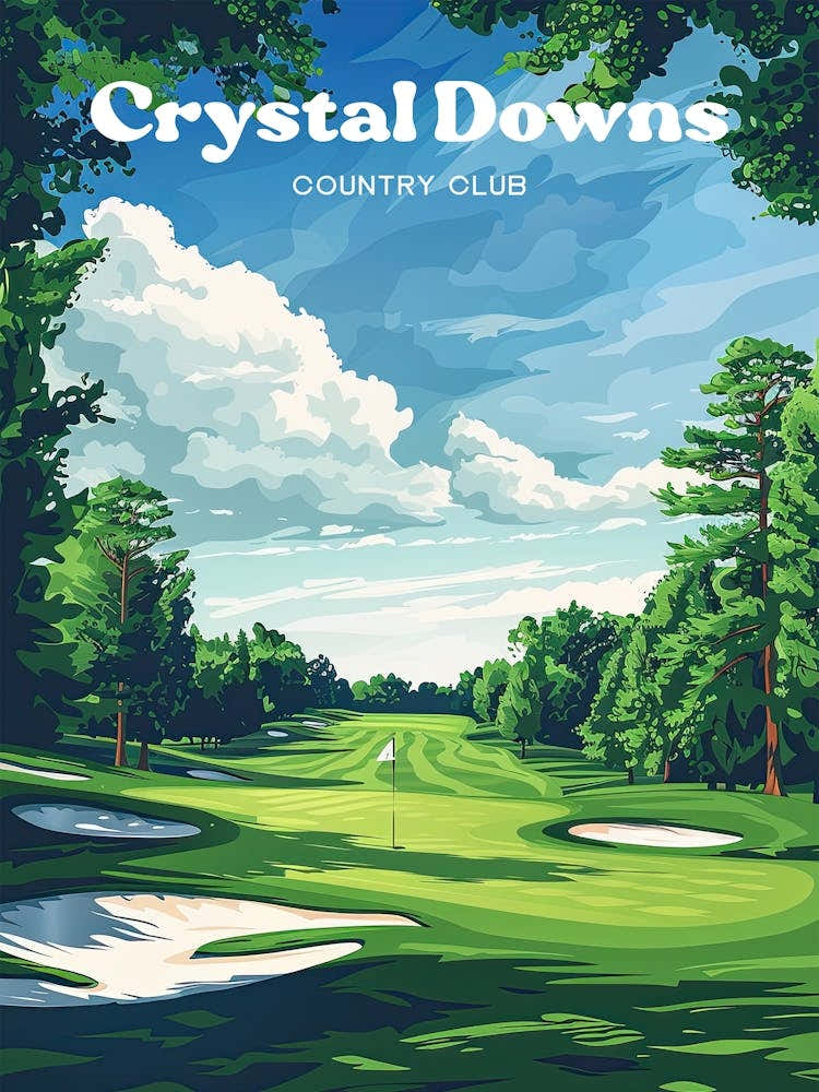 Crystal Downs Golf Course Digital Travel Art