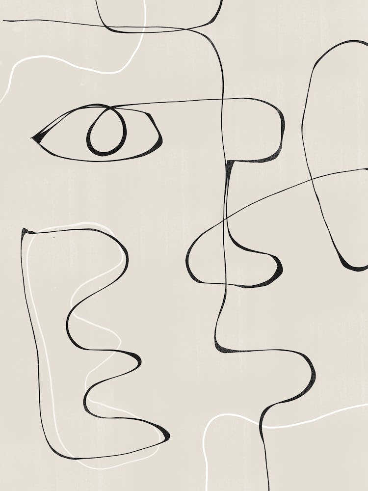 Abstract Drawing Line Art Minimalism Beige and Neutral
