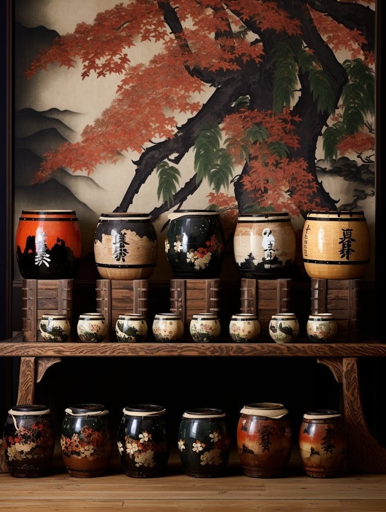 Sake Barrels Japanese 2